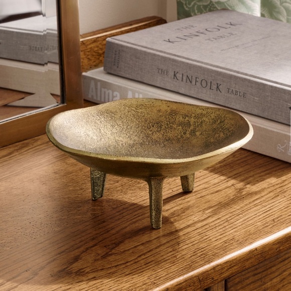 Pottery Barn Rustic Brass Footed Bowl - Picture 8 of 9